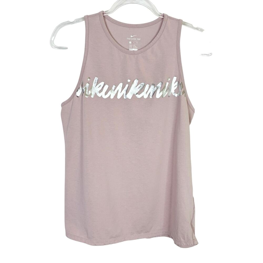 Nike Blush Pink Athletic Fit Tank Top Dri-Fit Cotton Blend Womens Small